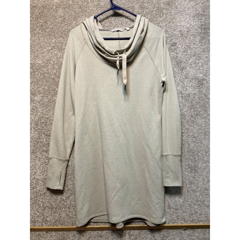 Athleta Womens Long-Sleeve Cowl Neck Tunic Dress Beige Size M